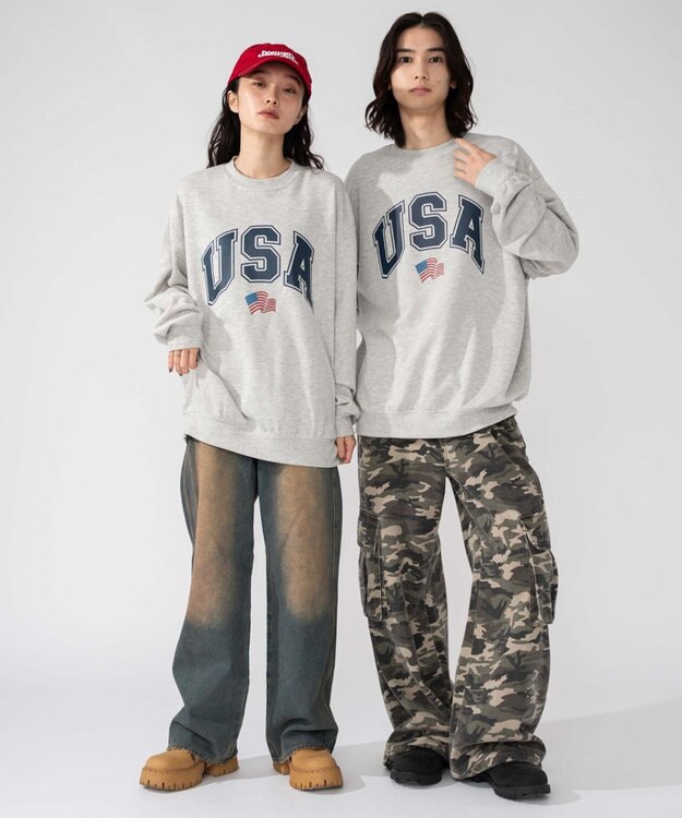 WEGO 【2025年秋冬新作/SMLXLサイズ展開/ユニセックス着用ITEM】アソートグラフィックプルオーバー 柄8