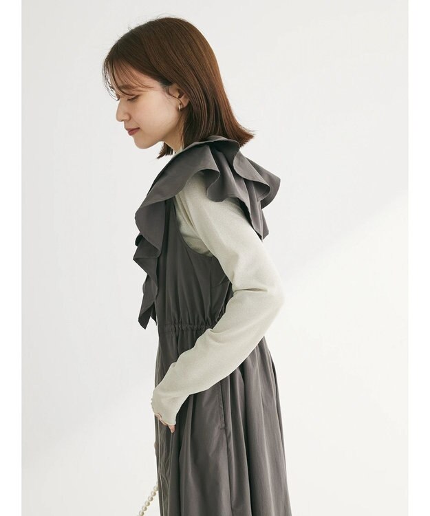 Green Parks ・ＳＵＧＡＲ　ＳＰＯＯＮ　ラッフルＺＩＰジャンスカ Charcoal Gray