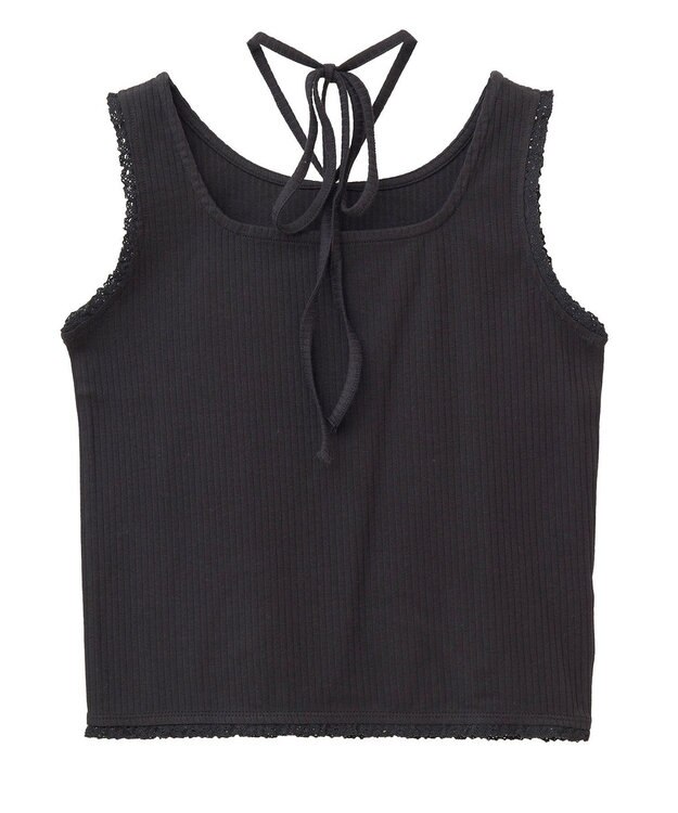 earth music&ecology マルチｗａｙネックホルターレースタンク Black