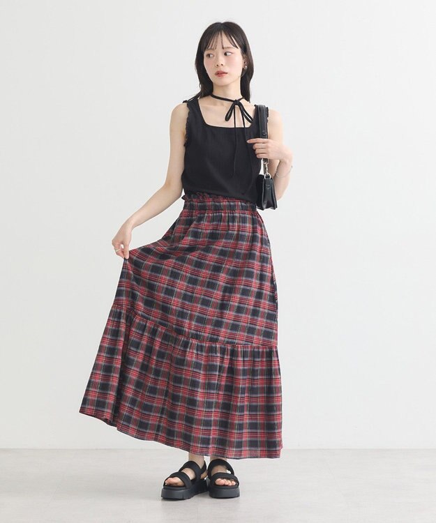 earth music&ecology マルチｗａｙネックホルターレースタンク Black