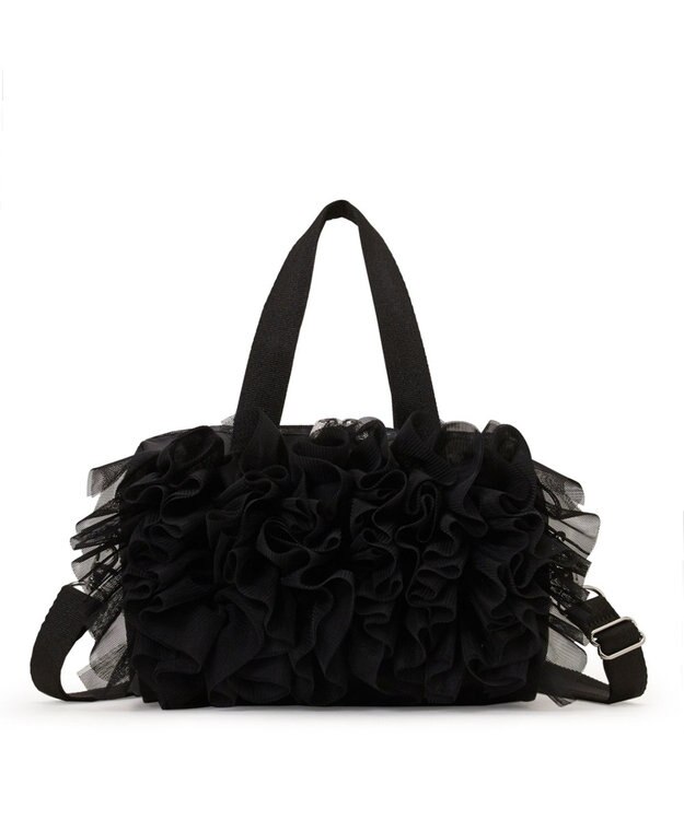LeSportsac RUFFLE EVERYDAY SM SATCHEL/ブラックレースラッフル ブラックレースラッフル