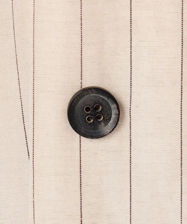 BEIGE， ERYTH / リネンストライプダブルジャケット Flax × Bordeaux