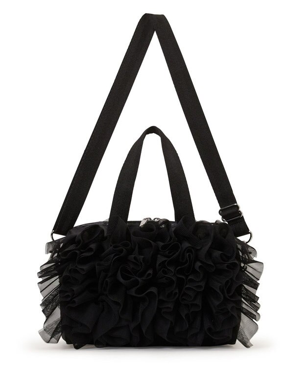 LeSportsac RUFFLE EVERYDAY SM SATCHEL/ブラックレースラッフル ブラックレースラッフル