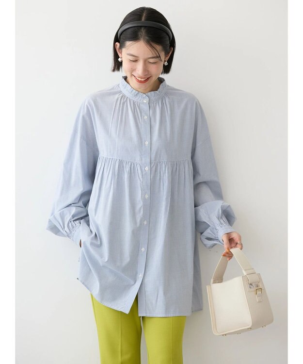 AMERICAN HOLIC サラックール／ＵＶカットフリルシャツチュニック Stripe