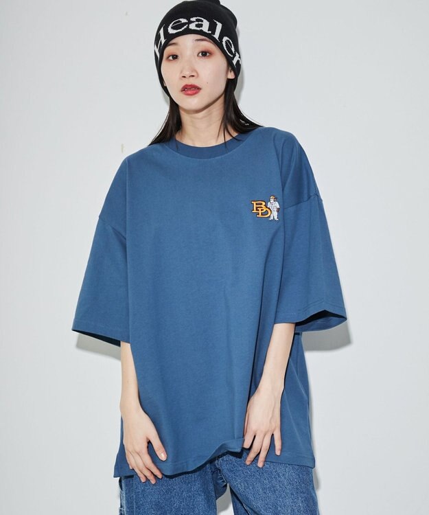 WEGO 【ユニセックス着用ITEM】別注ベンデイビスワンポイントT ブルー