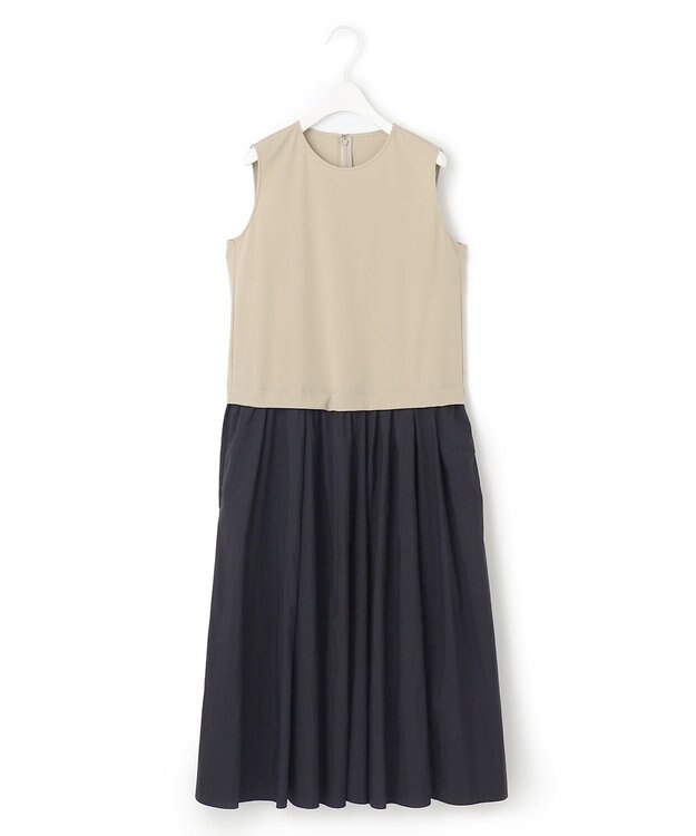 ICB 【人気のため新色追加・洗える】 ジャージコンビドレス ライトオリーブ×ブラック系