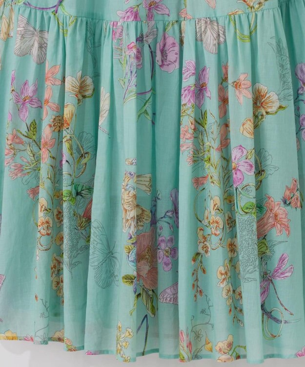 GRACE CONTINENTAL ボタニカルティアードドレス ミント