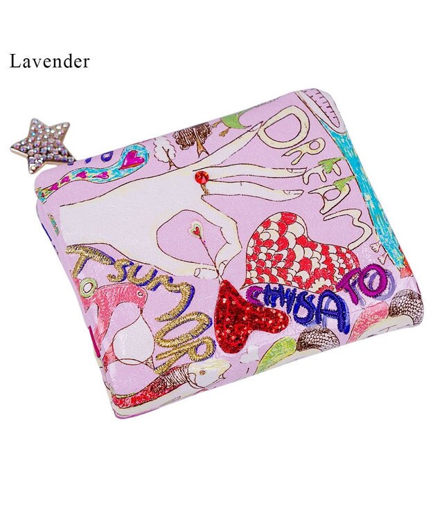 tsumori chisato CARRY ハッピースタッフ　折り財布　2つ折り ラベンダー