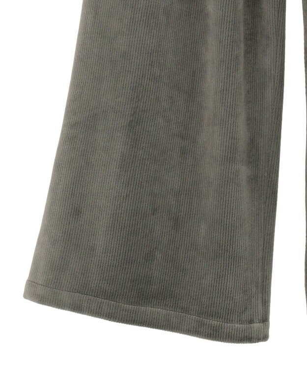 Green Parks ぽかぽか裏起毛ベロアイージーパンツ Charcoal Gray
