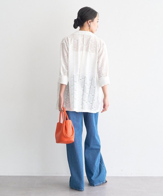 earth music&ecology レースシャツジャケット Ivory