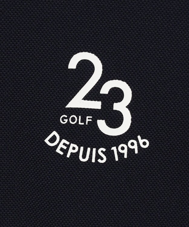 23区GOLF 【WOMEN】【吸水速乾】カノコ ボーダー半そで ポロシャツ ネイビー系