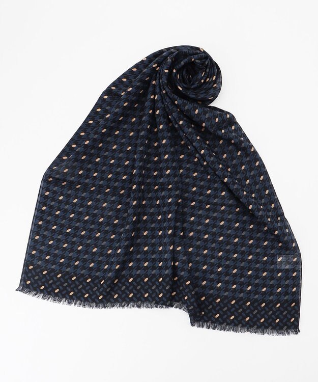JOSEPH ABBOUD 【イタリア製】ハウンドトゥース ストール ネイビー系5