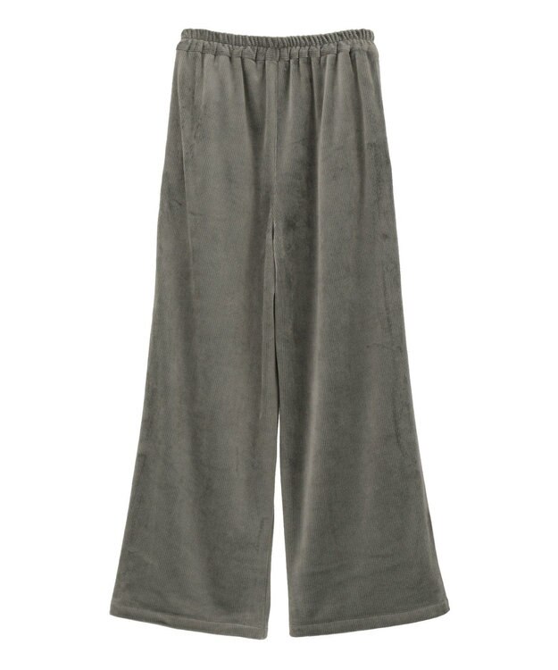 Green Parks ぽかぽか裏起毛ベロアイージーパンツ Charcoal Gray