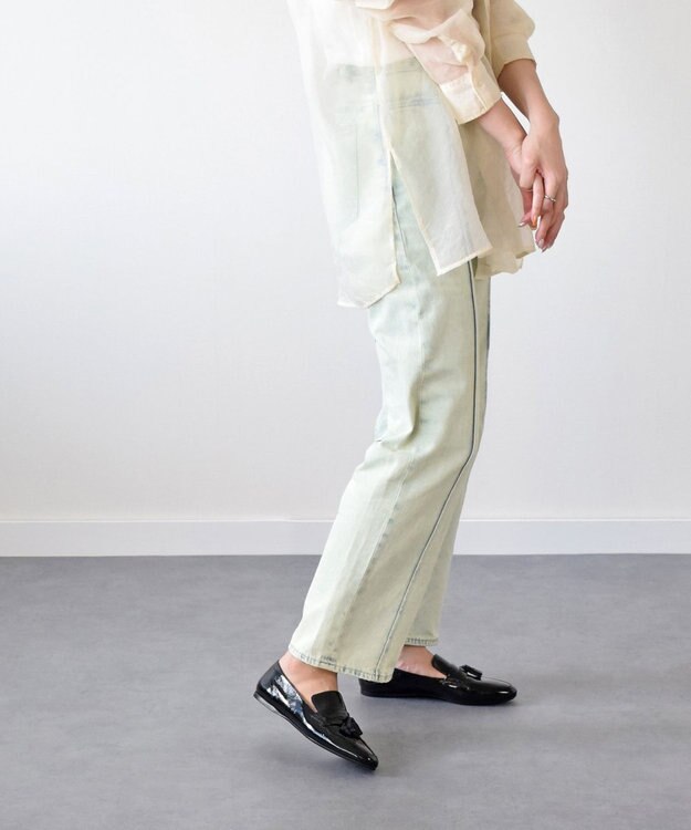 INTER-CHAUSSURES 【FABIO RUSCONI】フラットヒールタッセルローファー ブラックエナメル