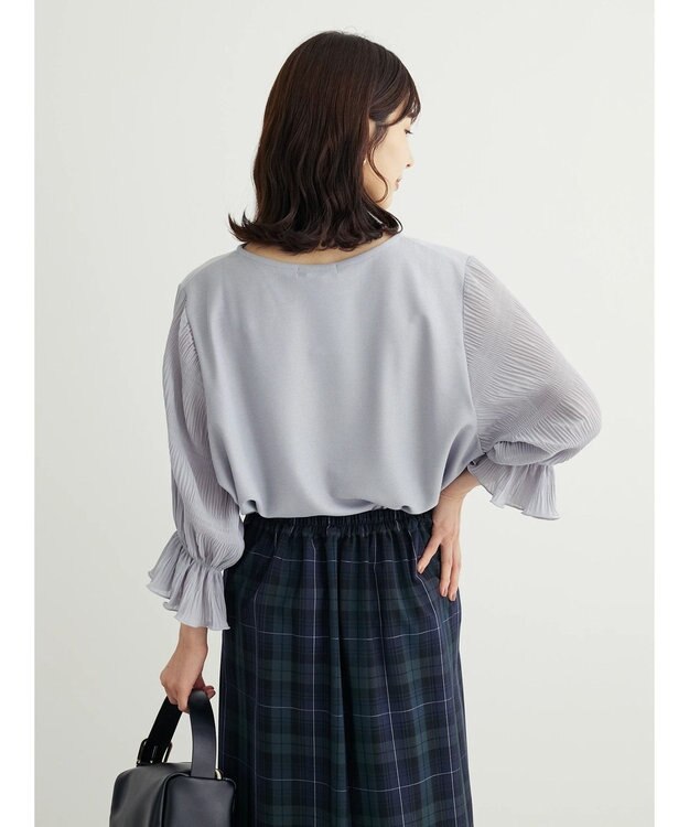 Green Parks マジョリカドッキング７分袖プルオーバー Sax