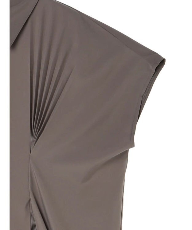 Green Parks ａ．タックプリーツシャツワンピース Gray Beige