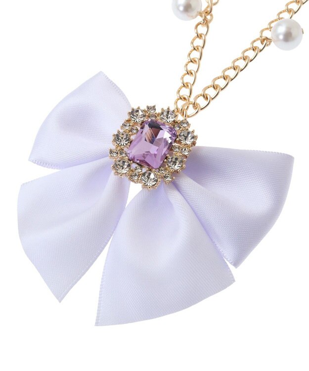 Maison de FLEUR ビジューリボンパールバッグチャーム Lilac