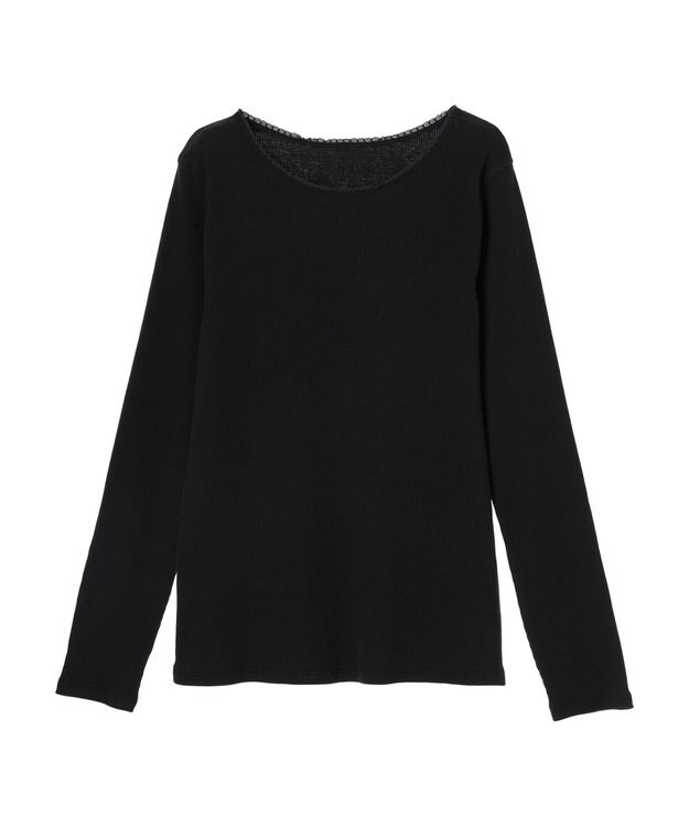 CRAFT STANDARD BOUTIQUE フリルテープリブカットプルオーバー Black