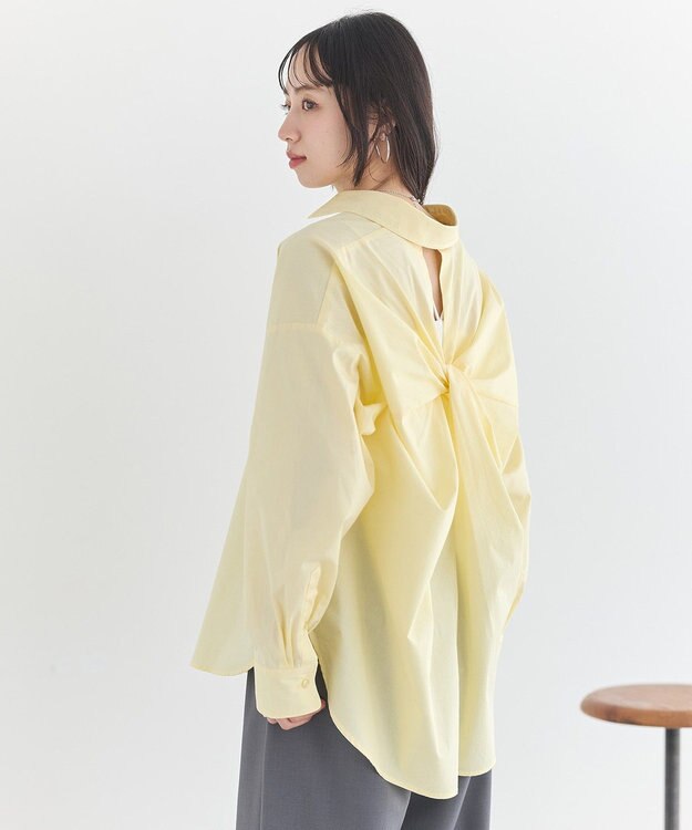earth music&ecology バックツイストオーバーシャツ Light Yellow