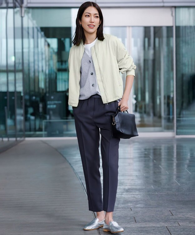 23区 【洗える】スビンハイツイストコットン カーディガン ライトグレー系