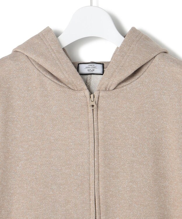 J.PRESS YORK STREET 【WOMEN】ラメ裏毛ジップアップ フーディ ブラウン系