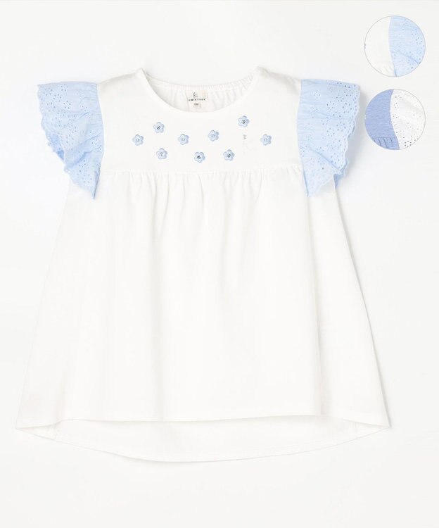 組曲 KIDS 【80-100㎝】 petit fleur エンブロイダリーチュニック オフホワイト
