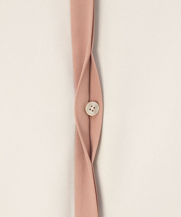 Paul Smith バックサテン ジョーゼット スタンドカラー ブラウス エクリュ