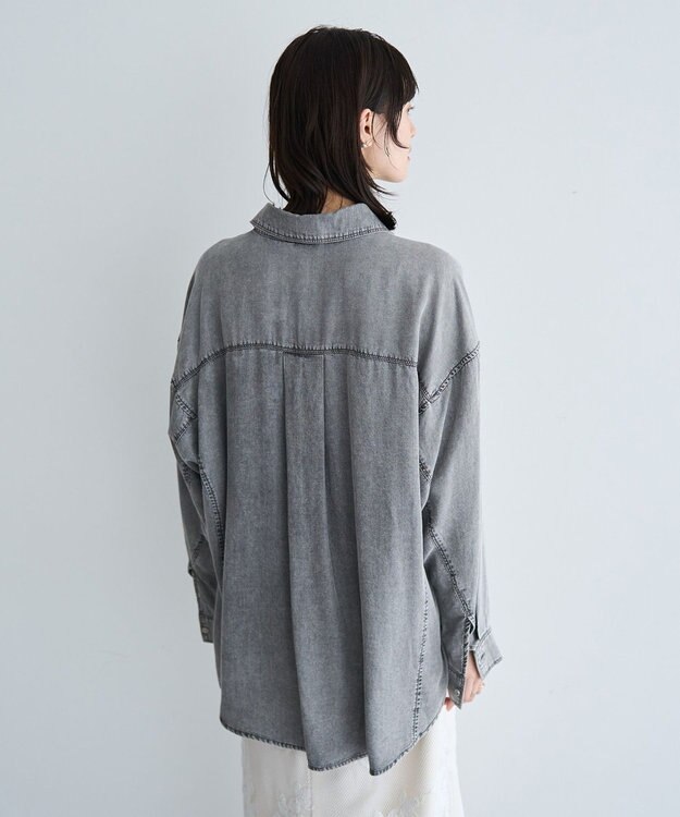 YECCA VECCA 【販売なし】バイオ加工ウ゛ィンテージデニムシャツ Gray