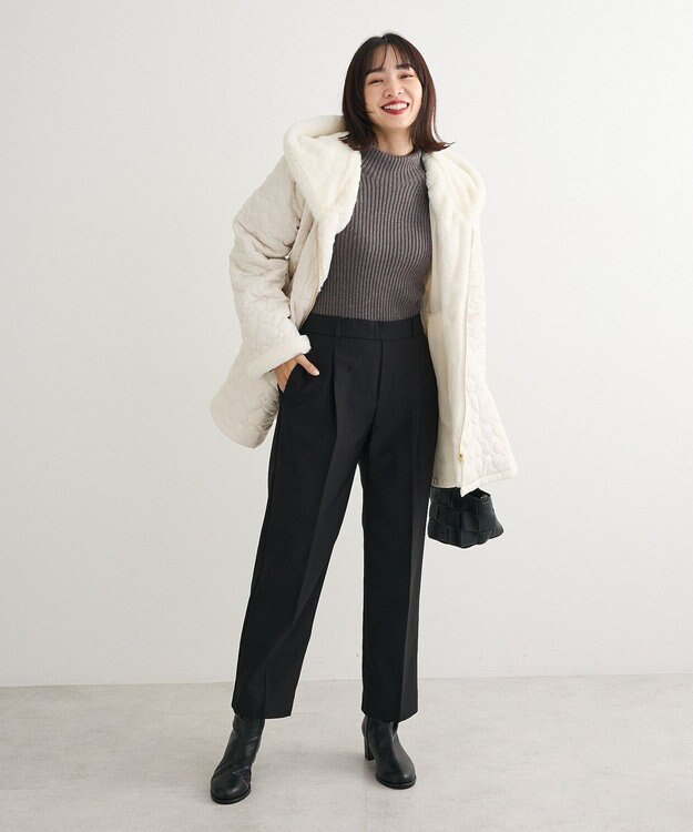 Green Parks ・ｓｗｉｎｇ　ｂｙ　ハートキルトフレアコート Ivory