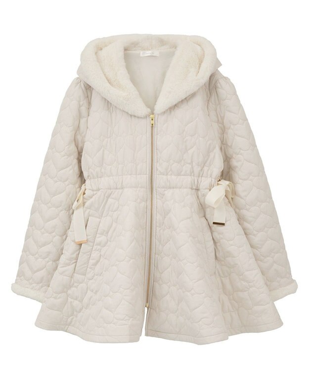 Green Parks ・ｓｗｉｎｇ　ｂｙ　ハートキルトフレアコート Ivory