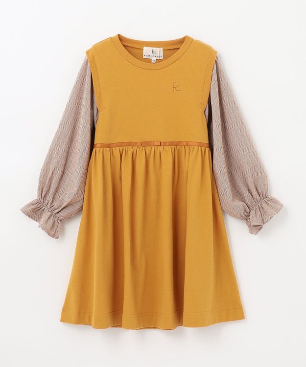 組曲 KIDS 【110-140cm】シェイプドカット ワンピース マリーゴールド系