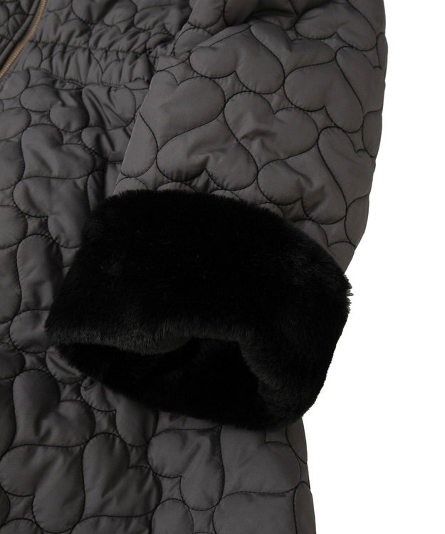 Green Parks ・ｓｗｉｎｇ　ｂｙ　ハートキルトフレアコート Charcoal Gray