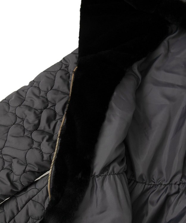 Green Parks ・ｓｗｉｎｇ　ｂｙ　ハートキルトフレアコート Charcoal Gray