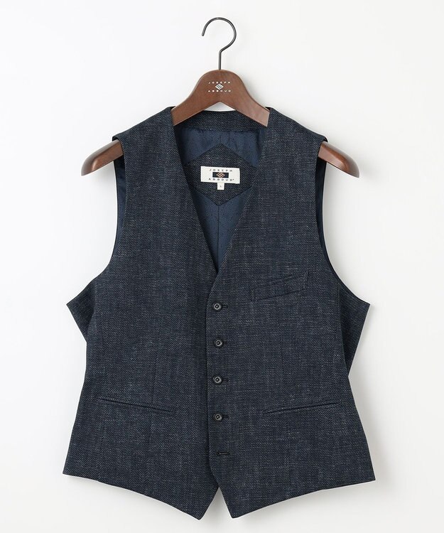 JOSEPH ABBOUD 【多機能/ストレッチ】ツィーディージャージーベスト ブルー系