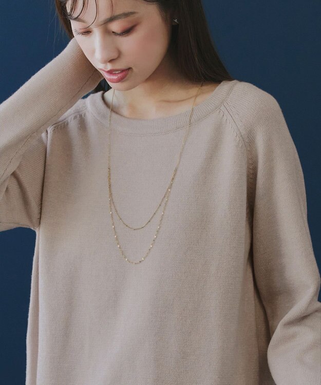 Tiaclasse 【洗える】ななめフリルニットプルオーバー グレージュ