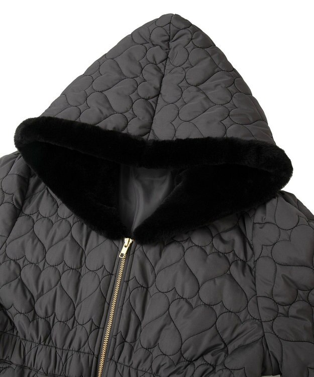 Green Parks ・ｓｗｉｎｇ　ｂｙ　ハートキルトフレアコート Charcoal Gray