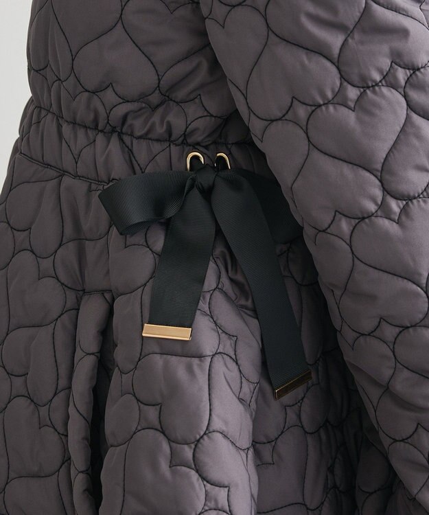 Green Parks ・ｓｗｉｎｇ　ｂｙ　ハートキルトフレアコート Charcoal Gray