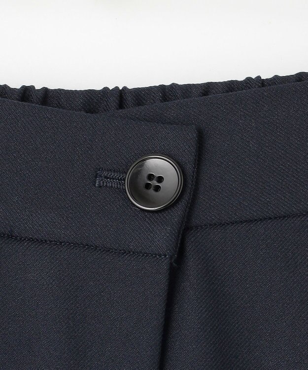 #Newans 【洗える】スラントフロントコクーンパンツ ネイビー