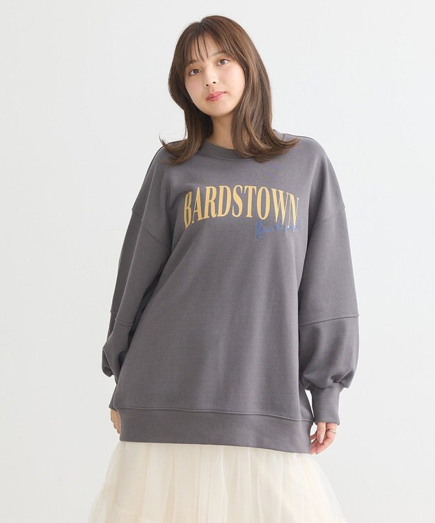 earth music&ecology アソートロゴルーズスウェット Charcoal Gray