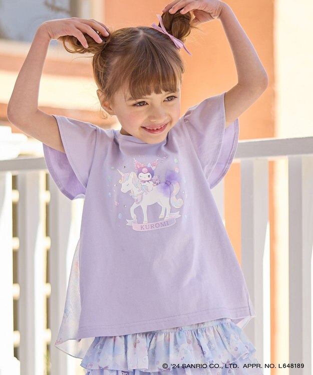 ANY KIDS 【サンリオキャラクターズ×any FAM】バックシャンTシャツ ラベンダー×クロミ