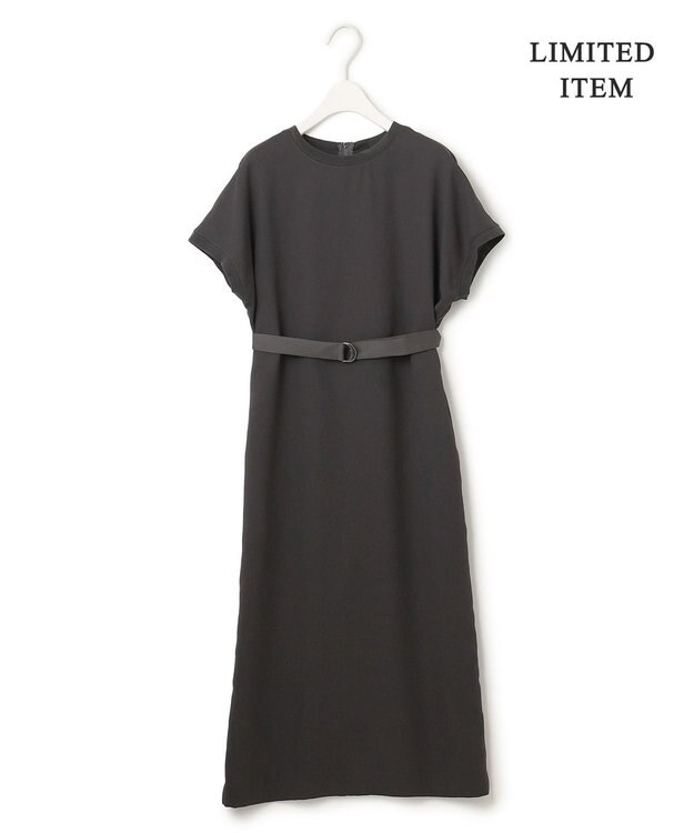 ICB L 【WEB限定・接触冷感・UVケア・速乾・洗える】FluidBackSatin ワンピース チャコール系