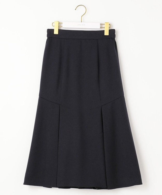 ANY SIS 【洗える】タックマーメイド スカート ネイビー