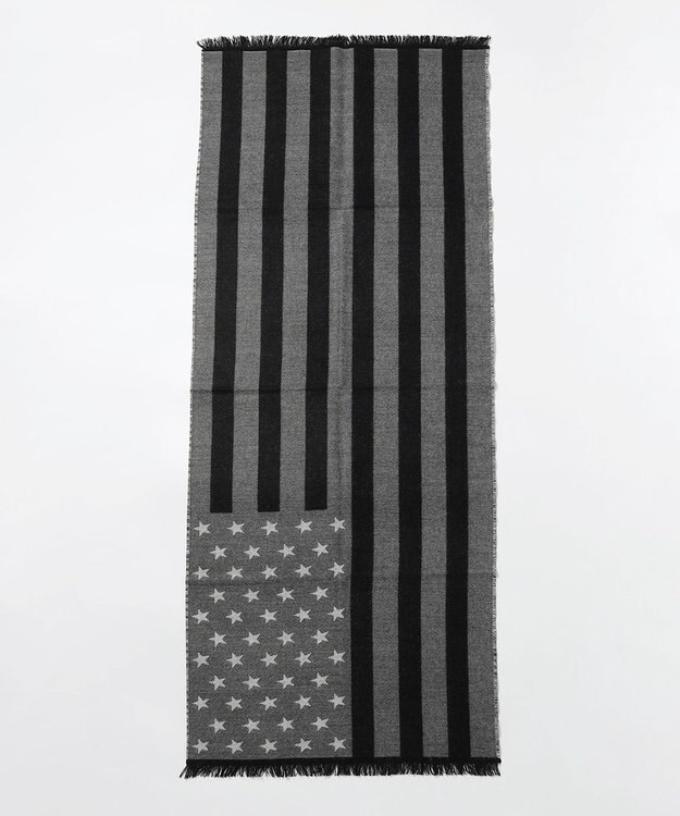 JOSEPH ABBOUD 【ブランド30周年記念・フランス製】アメリカンフラッグパターンストール ブラック系7