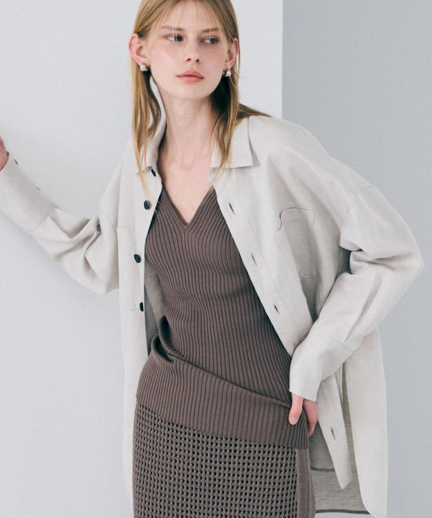 uncrave リヨセルライトリネン BIGシャツ フラックス