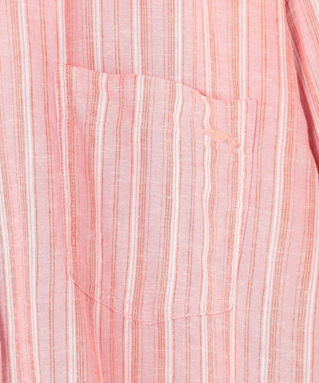 ANY 【Sサイズあり】ヨーロピアンリネンオーバーシャツ コーラルストライプ