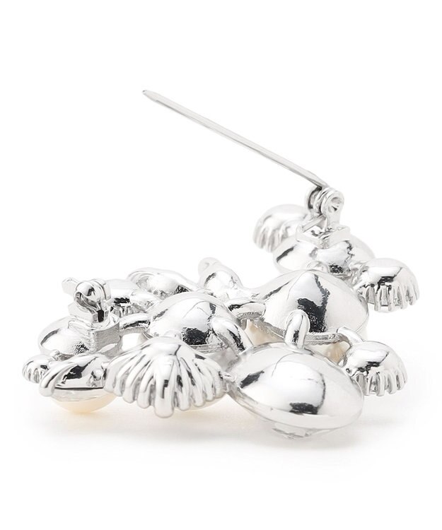 23区 パールMIXトライアングル ブローチ シルバー系