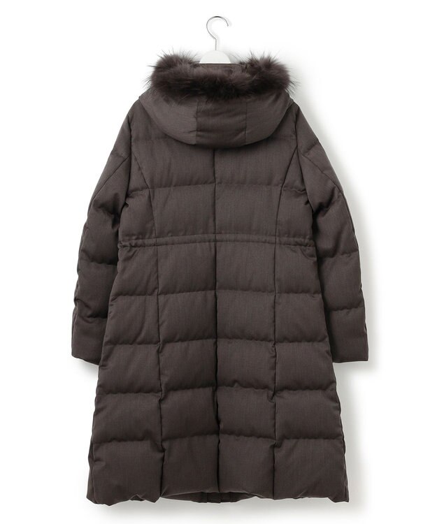 23区 S 【撥水加工】ブライトウール ロングダウンコート ブラウン系