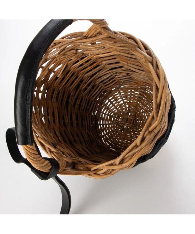 UNBILLION perche アラログ×タックキャンバス×姫路レザー付属カゴバッグ ブラック