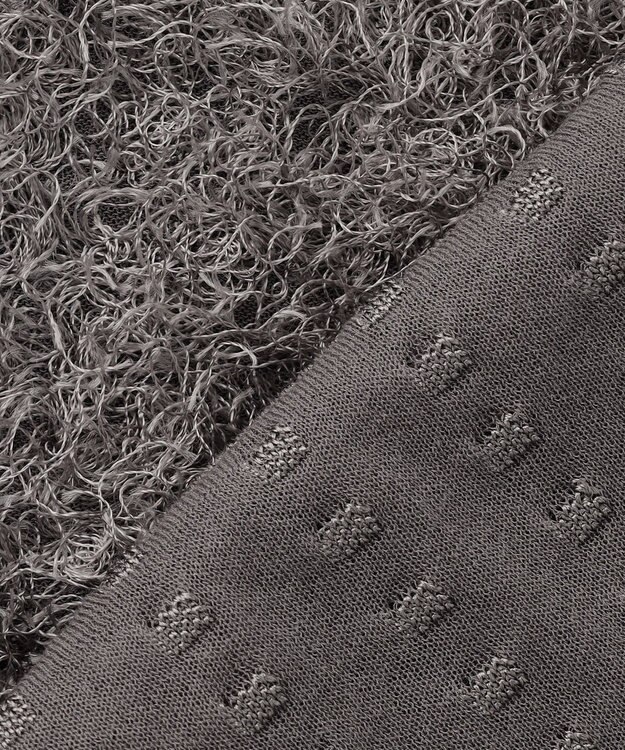 BEIGE， LYCORIS / カットフリンジ Vネックニット Gray