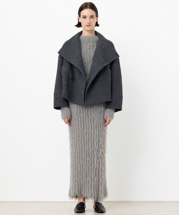 NAVE 【ReNAVE・洗える】メルティーシャギーニット プルオーバー ライトグレー系